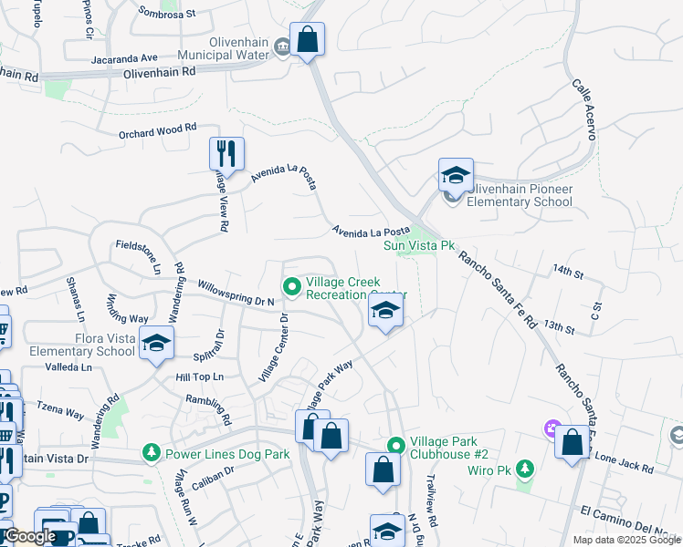 map of restaurants, bars, coffee shops, grocery stores, and more near 2241 Summerhill Drive in Encinitas