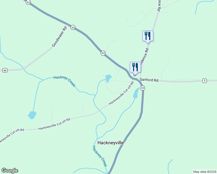 map of restaurants, bars, coffee shops, grocery stores, and more near 146 Hackneyville Cut off Road in Alexander City