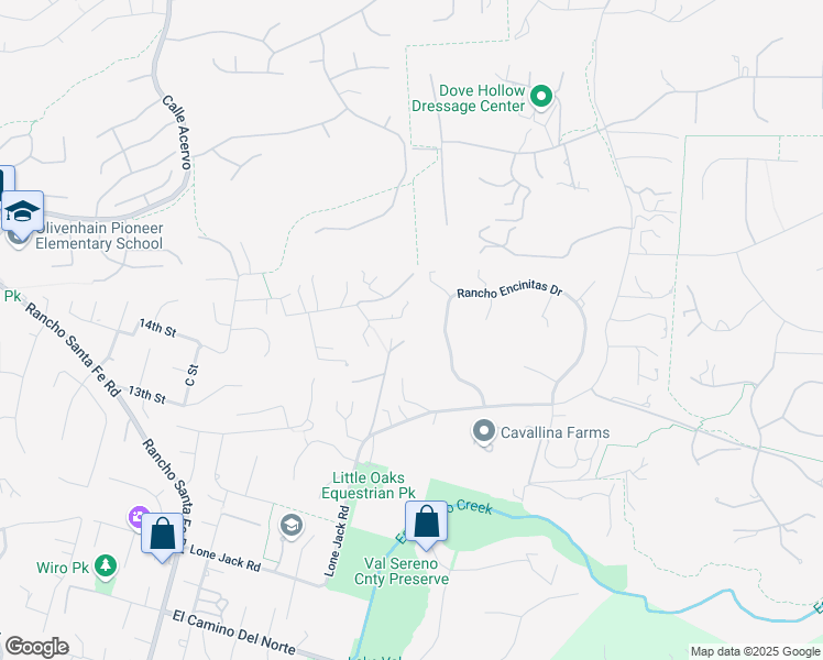 map of restaurants, bars, coffee shops, grocery stores, and more near 2912 Lone Jack Road in Encinitas
