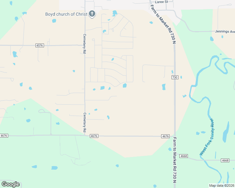 map of restaurants, bars, coffee shops, grocery stores, and more near 191 Pr Road 4689 in Boyd