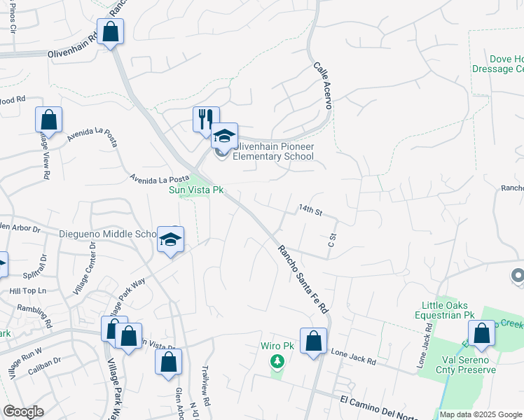 map of restaurants, bars, coffee shops, grocery stores, and more near 1060 California Street in Encinitas
