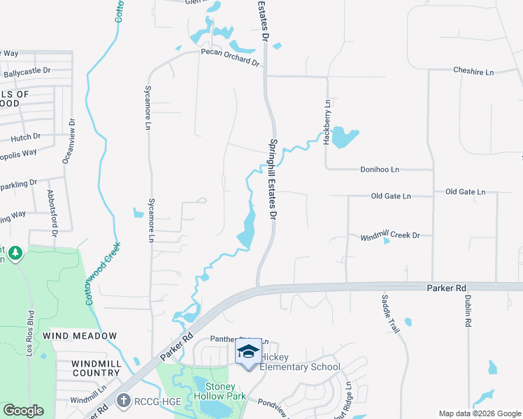 map of restaurants, bars, coffee shops, grocery stores, and more near 4307 Springhill Estates Drive in Allen