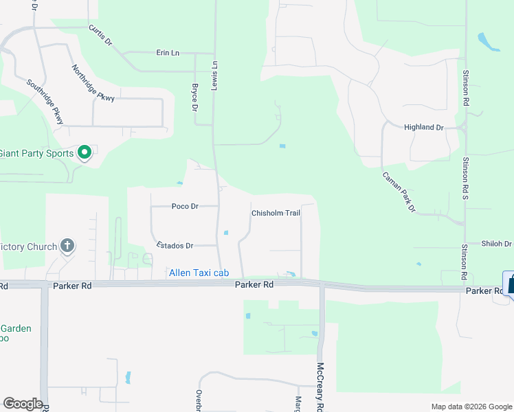 map of restaurants, bars, coffee shops, grocery stores, and more near 10 Chisholm Trail in Allen