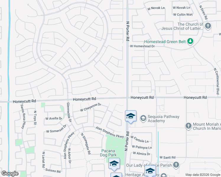 map of restaurants, bars, coffee shops, grocery stores, and more near 41693 West Springtime Road in Maricopa