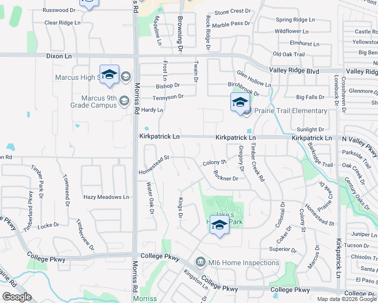 map of restaurants, bars, coffee shops, grocery stores, and more near 5412 Hallford Court in Flower Mound