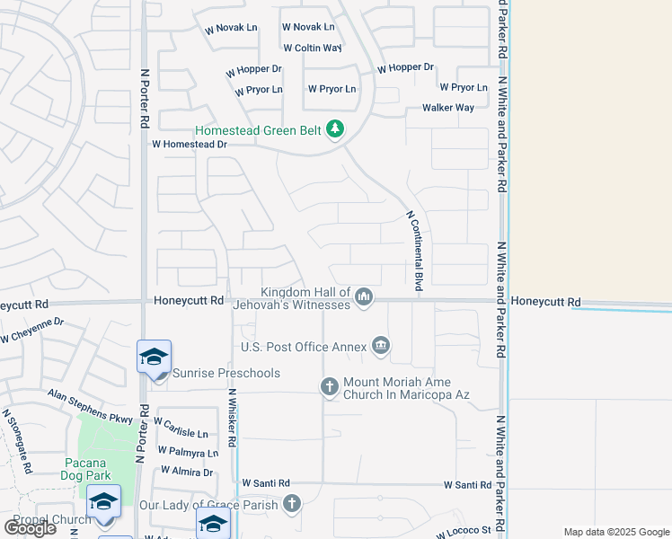 map of restaurants, bars, coffee shops, grocery stores, and more near 40670 West Jenna Lane in Maricopa