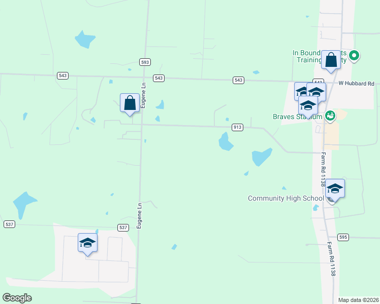 map of restaurants, bars, coffee shops, grocery stores, and more near 18300 County Road 913 in Nevada