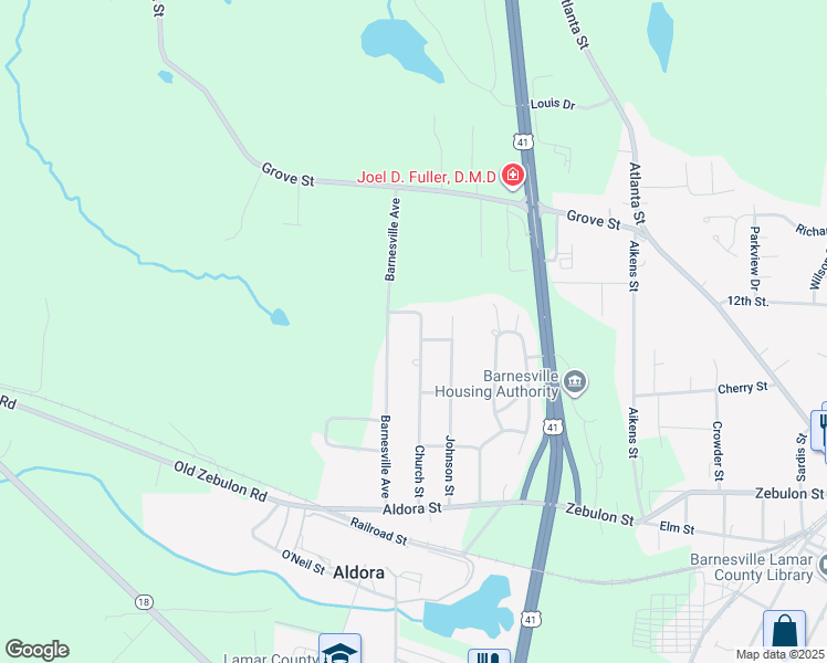 map of restaurants, bars, coffee shops, grocery stores, and more near 182 Church Street in Barnesville