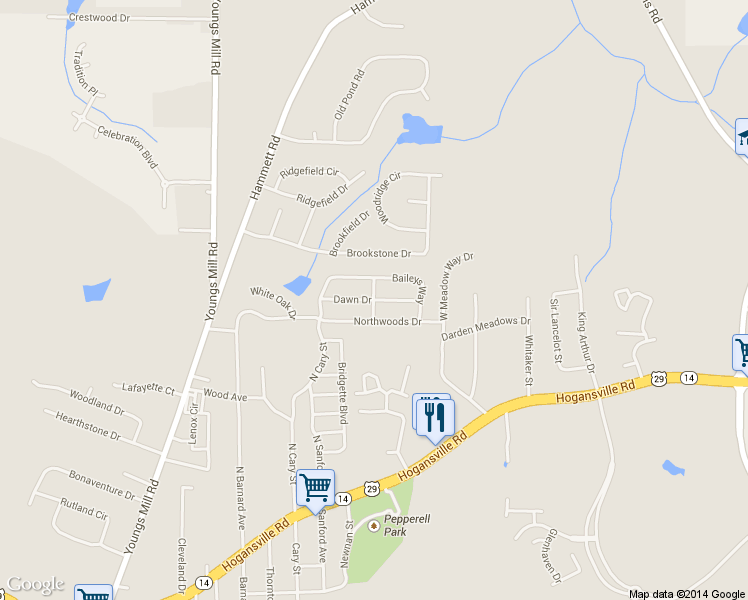 map of restaurants, bars, coffee shops, grocery stores, and more near 200 Chip's Way in LaGrange