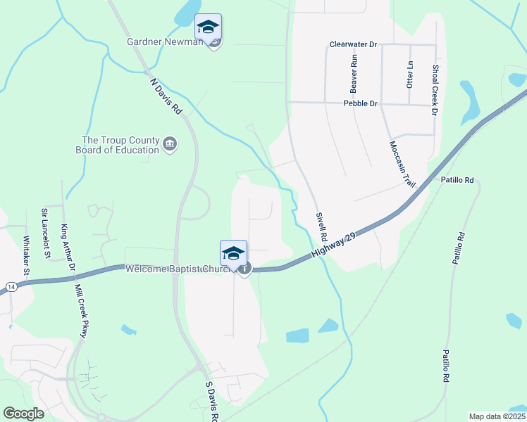 map of restaurants, bars, coffee shops, grocery stores, and more near 501 Merrill Lane in LaGrange
