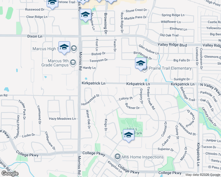 map of restaurants, bars, coffee shops, grocery stores, and more near 5412 Hallford Court in Flower Mound
