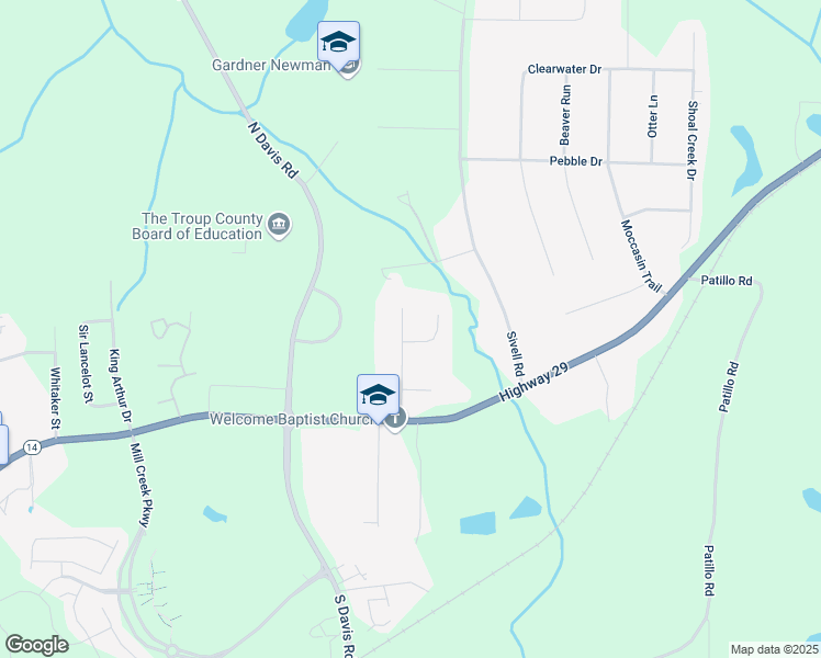 map of restaurants, bars, coffee shops, grocery stores, and more near 501 Merrill Lane in LaGrange