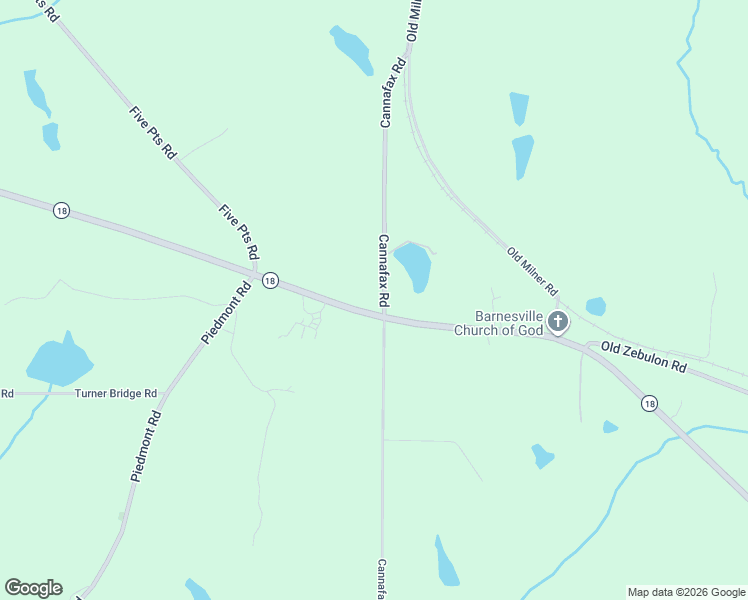 map of restaurants, bars, coffee shops, grocery stores, and more near 865 Georgia 18 in Barnesville