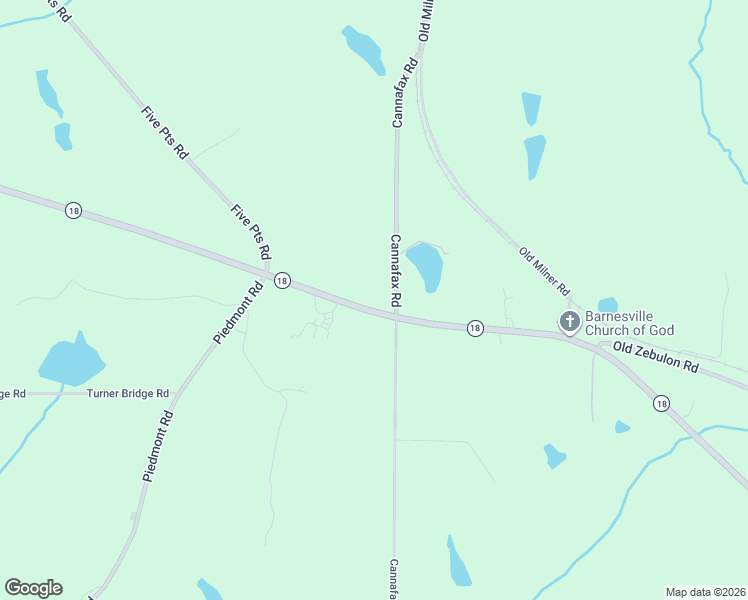 map of restaurants, bars, coffee shops, grocery stores, and more near 865 Georgia 18 in Barnesville