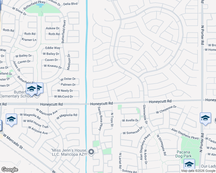 map of restaurants, bars, coffee shops, grocery stores, and more near 42793 West King Fisher Drive in Maricopa