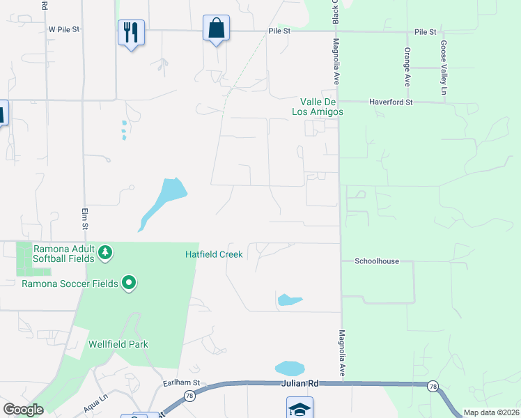 map of restaurants, bars, coffee shops, grocery stores, and more near 285-87 Penn Street in Ramona