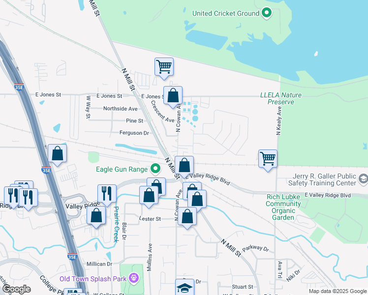 map of restaurants, bars, coffee shops, grocery stores, and more near 1230 North Cowan Avenue in Lewisville