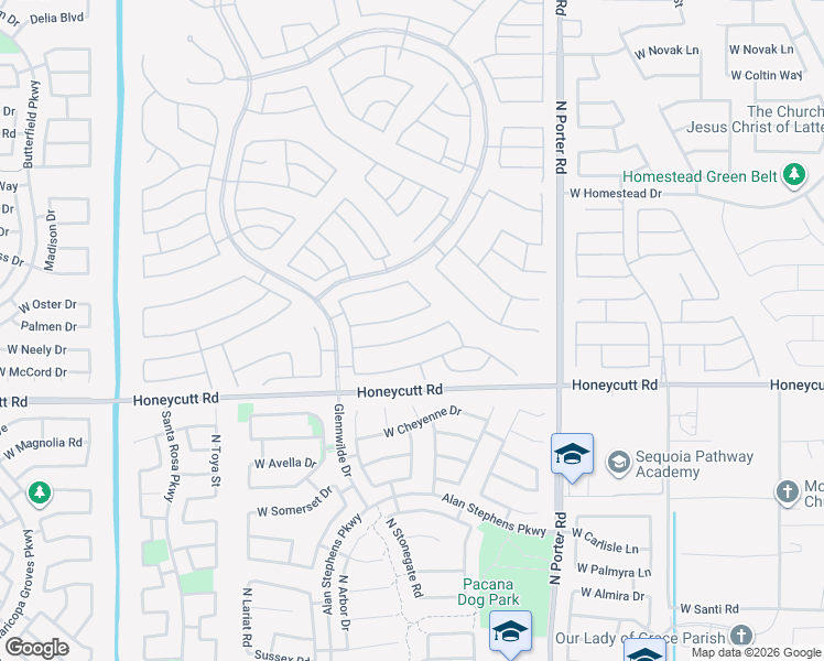 map of restaurants, bars, coffee shops, grocery stores, and more near 41981 West Solitare Drive in Maricopa