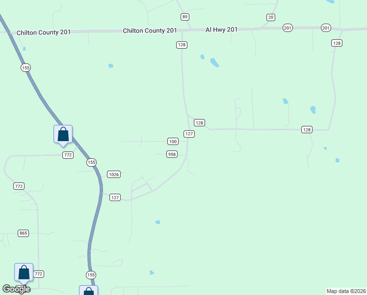 map of restaurants, bars, coffee shops, grocery stores, and more near 45 Shady Acres Lane in Montevallo