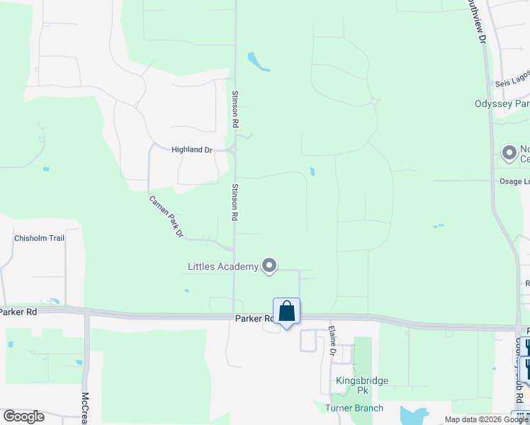 map of restaurants, bars, coffee shops, grocery stores, and more near 1705 Stinson Road in Lucas