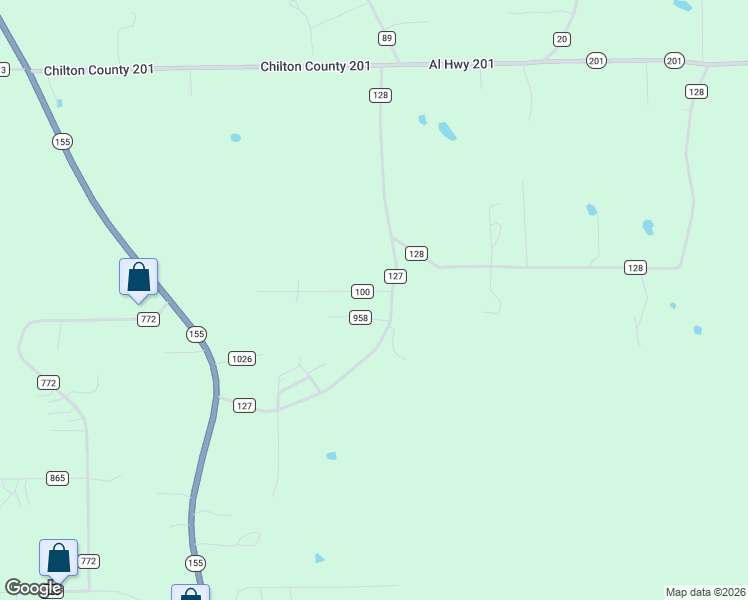 map of restaurants, bars, coffee shops, grocery stores, and more near 45 Shady Acres Lane in Montevallo