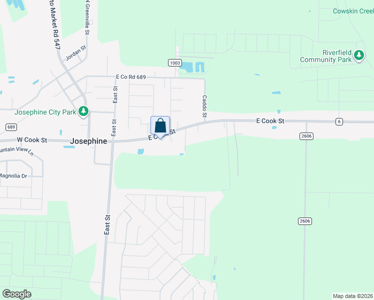 map of restaurants, bars, coffee shops, grocery stores, and more near 412 Lloyds Lane in Josephine