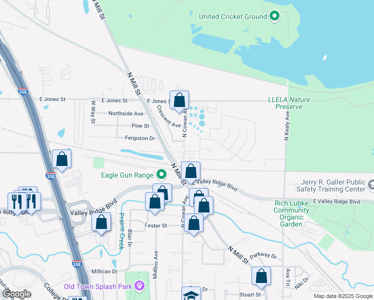 map of restaurants, bars, coffee shops, grocery stores, and more near 1230 North Cowan Avenue in Lewisville