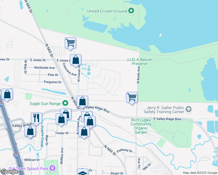 map of restaurants, bars, coffee shops, grocery stores, and more near 1240 North Cowan Avenue in Lewisville
