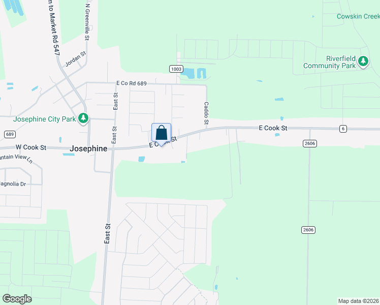 map of restaurants, bars, coffee shops, grocery stores, and more near 412 Lloyds Lane in Josephine