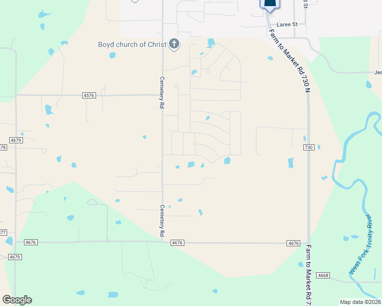 map of restaurants, bars, coffee shops, grocery stores, and more near 582 Cemetery Rd in Boyd