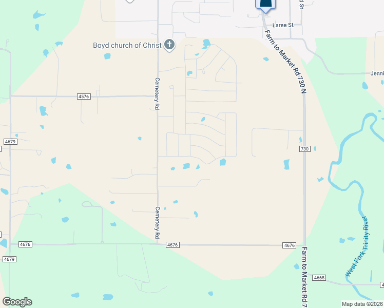 map of restaurants, bars, coffee shops, grocery stores, and more near Green Meadow Court in Boyd