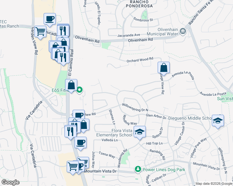 map of restaurants, bars, coffee shops, grocery stores, and more near 846 Robert Lane in Encinitas