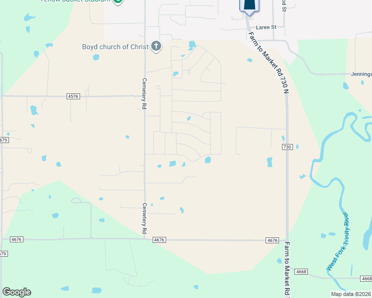 map of restaurants, bars, coffee shops, grocery stores, and more near Green Meadow Court in Boyd