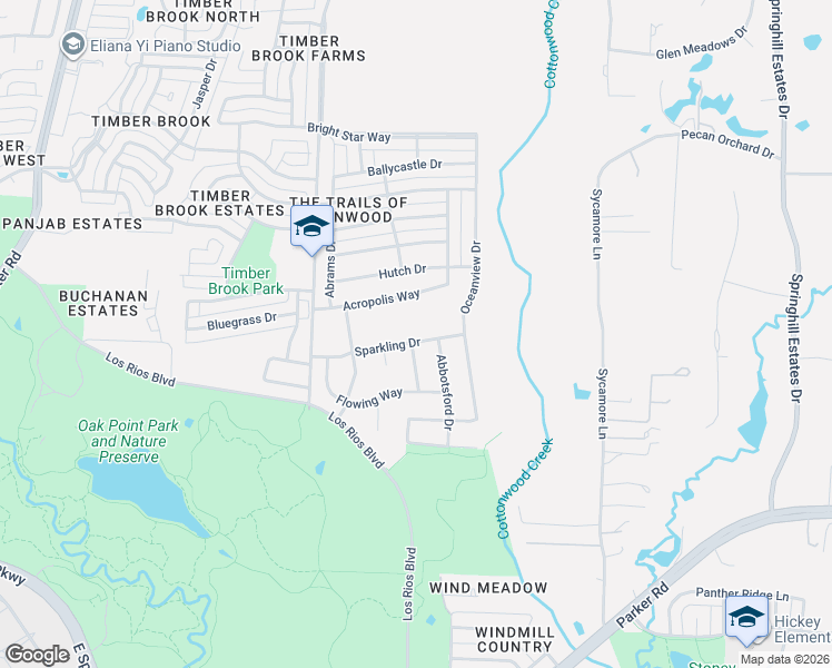 map of restaurants, bars, coffee shops, grocery stores, and more near 3605 Sparkling Drive in Plano