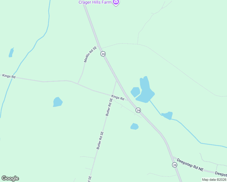 map of restaurants, bars, coffee shops, grocery stores, and more near 486 Butler Road Southeast in Milledgeville