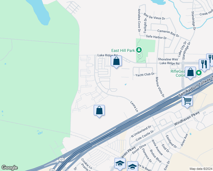 map of restaurants, bars, coffee shops, grocery stores, and more near 701 Leora Ln in Lewisville