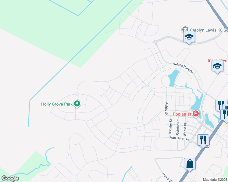 map of restaurants, bars, coffee shops, grocery stores, and more near Unnamed Road in Summerville