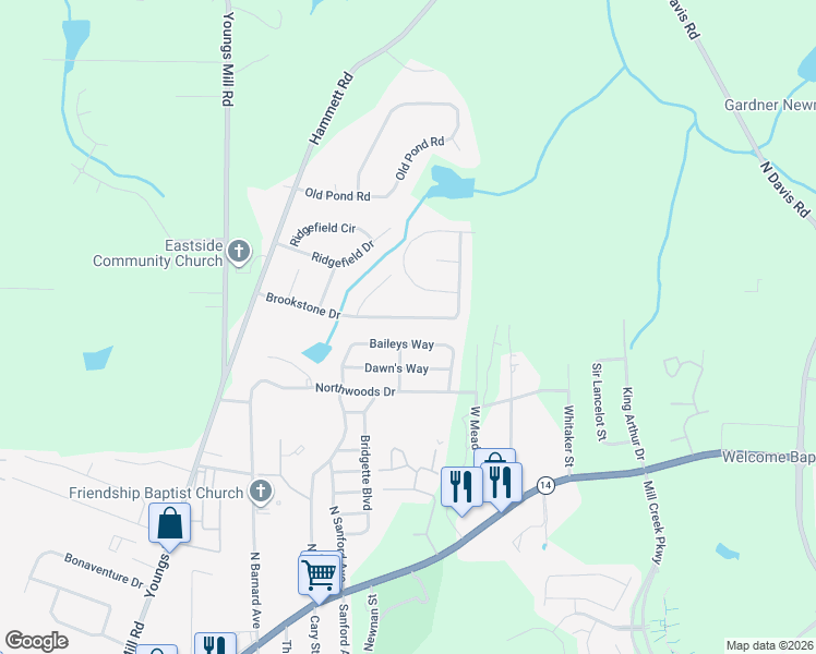 map of restaurants, bars, coffee shops, grocery stores, and more near 436 Brookstone Drive in LaGrange