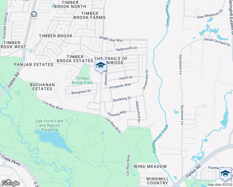 map of restaurants, bars, coffee shops, grocery stores, and more near 3536 Acropolis Way in Plano