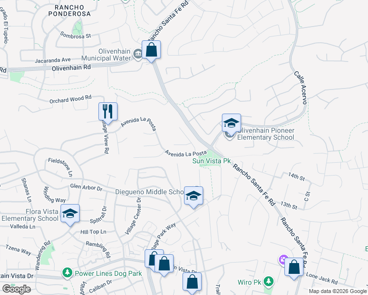 map of restaurants, bars, coffee shops, grocery stores, and more near 1961 Avenida Joaquin in Encinitas
