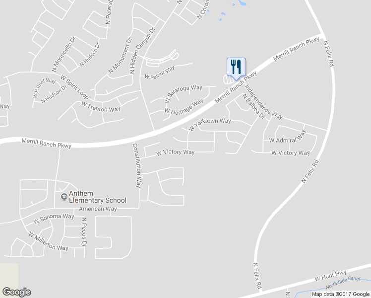 map of restaurants, bars, coffee shops, grocery stores, and more near 6462 West Victory Way in Florence