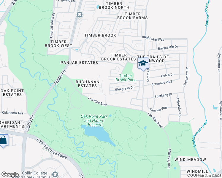 map of restaurants, bars, coffee shops, grocery stores, and more near 3301 Bluegrass Drive in Plano