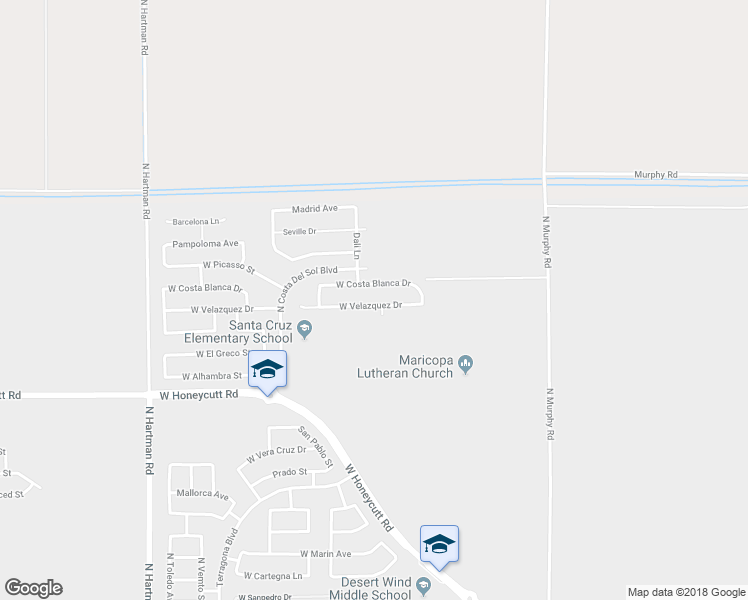 map of restaurants, bars, coffee shops, grocery stores, and more near 35786 West Velazquez Drive in Maricopa