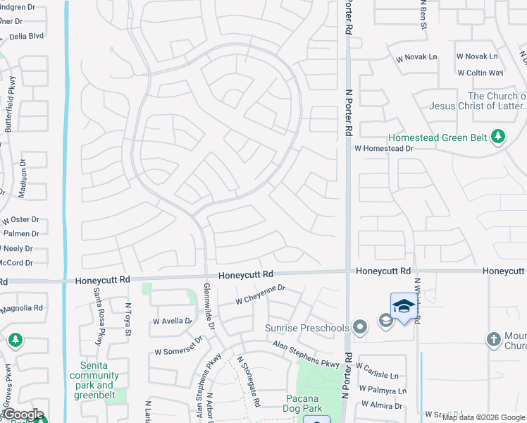 map of restaurants, bars, coffee shops, grocery stores, and more near 19999 North Monte Lane in Maricopa