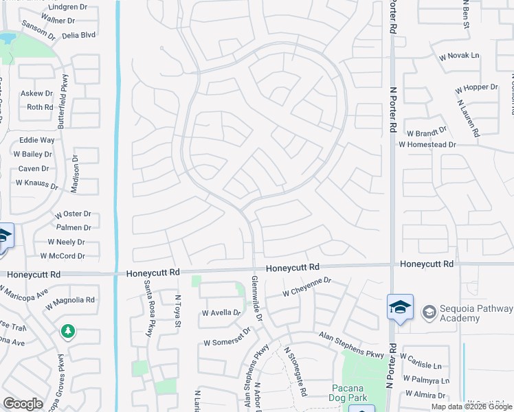 map of restaurants, bars, coffee shops, grocery stores, and more near 42224 West Rummy Road in Maricopa