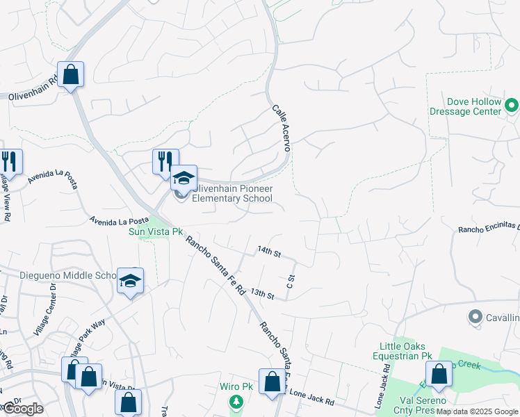 map of restaurants, bars, coffee shops, grocery stores, and more near 3440 Camino Alegre in Carlsbad