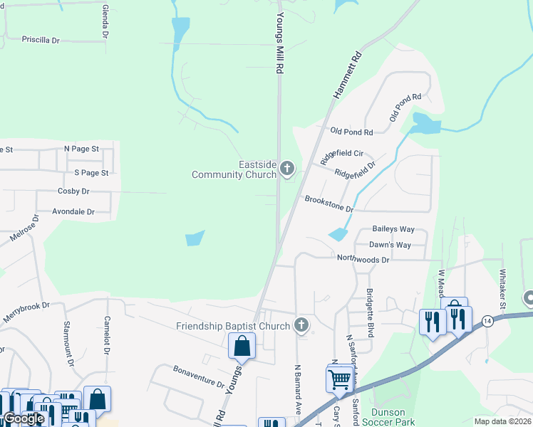 map of restaurants, bars, coffee shops, grocery stores, and more near 499 Youngs Mill Road in LaGrange