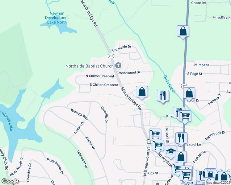 map of restaurants, bars, coffee shops, grocery stores, and more near 930 Malibu Drive in LaGrange