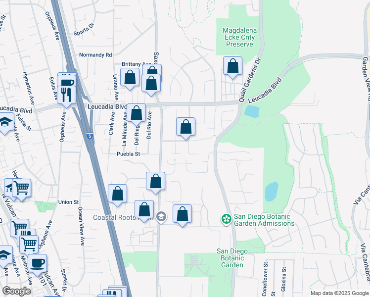 map of restaurants, bars, coffee shops, grocery stores, and more near 714 Passiflora Avenue in Encinitas