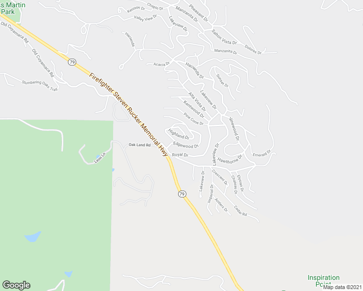 map of restaurants, bars, coffee shops, grocery stores, and more near Edgewood Drive in Julian